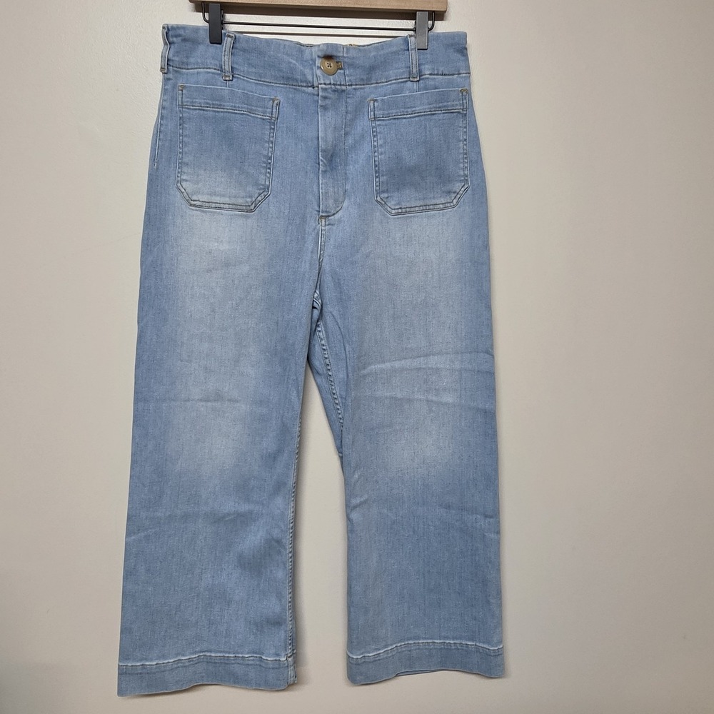 Maeve Anthropologie Colette Jeans Womens 32 Cropped High Rise Wide Leg